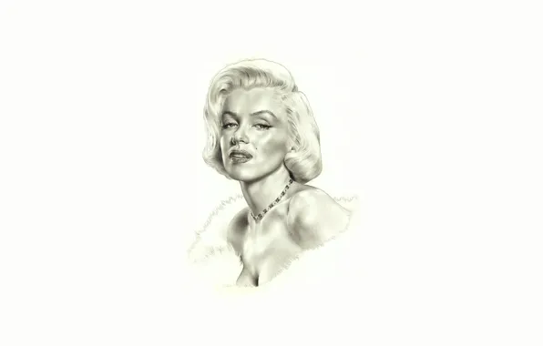 Picture girl, white background, Marilyn Monroe