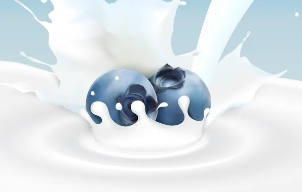 Picture background, milk, blueberries, berry