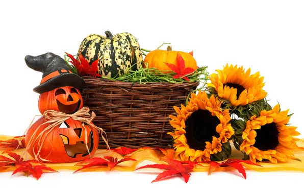 Picture autumn, face, basket, food, harvest, Halloween, decoration, the celebration
