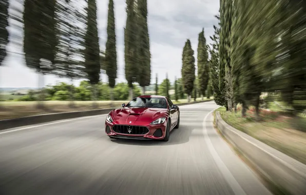 Picture car, Maserati, red, speed, asphalt, fast, Maserati Granturismo