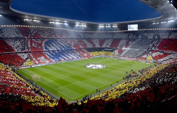 Picture wallpaper, sport, stadium, football, FC Bayern Munchen, Allianz Arena, UEFA Champions League