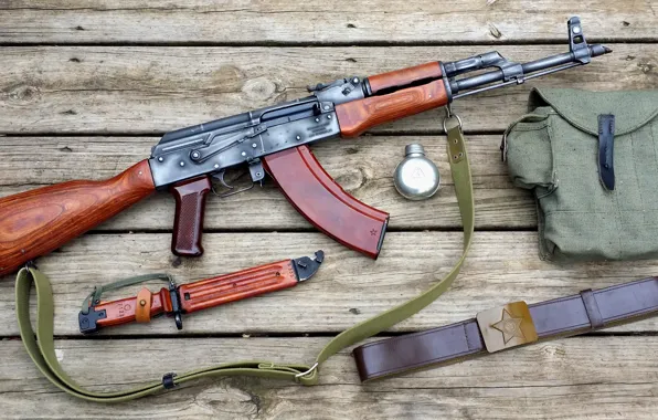 Picture machine, strap, AK-47, AKM, bayonet knife