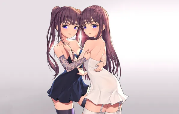 Picture background, girls, anime, cuties