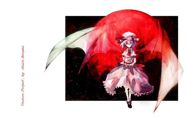 Picture darkness, bat, red eyes, art, vampire, Touhou Project, Remilia Scarlet, blood Moon, Project East, Akira …