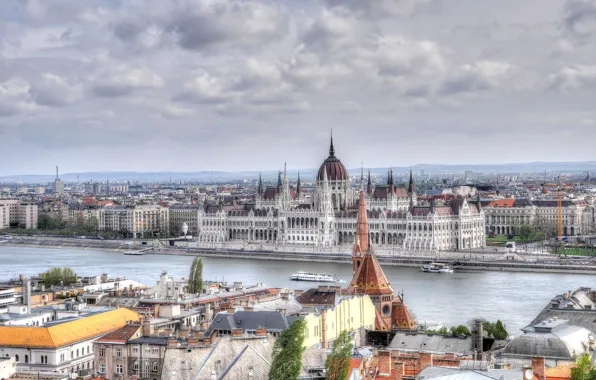 Picture river, home, panorama, Parliament, Hungary, Budapest