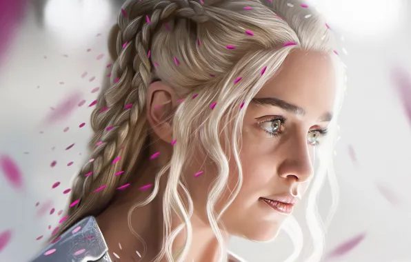 Picture portrait, makeup, hairstyle, blonde, the series, render, Game of Thrones, Game of thrones, Emilia Clarke, …