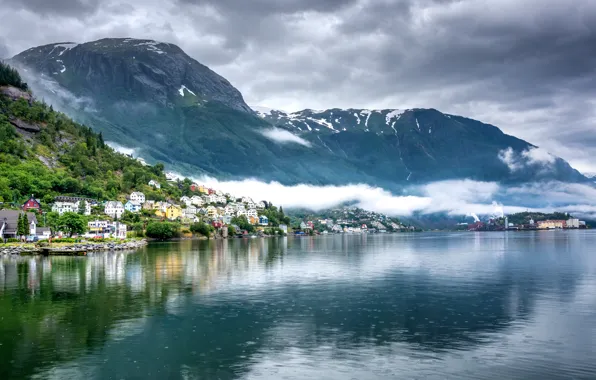 Picture clouds, mountains, Norway, Norway, the fjord