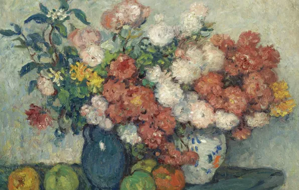 Picture table, vase, Still life with Flowers, Georges d'espagnat