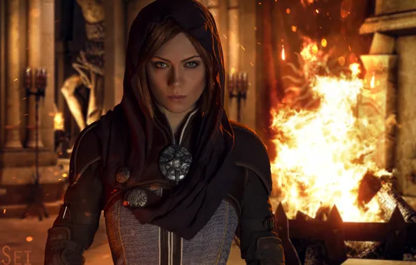Picture fire, flame, Dragon Age, spark, Dragon Age: Inquisition, Leliana