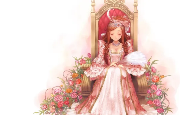 Picture girl, background, anime, art, Princess