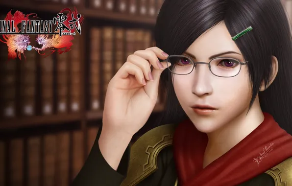 Picture look, girl, face, art, glasses, Final Fantasy, final fantasy type-0