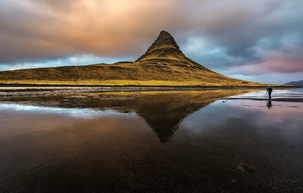 Picture water, mountain, Iceland