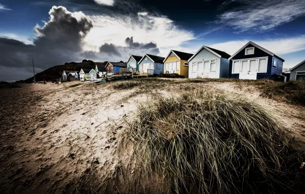 Picture background, shore, houses