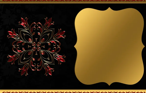 Picture red, gold, floral, the background image