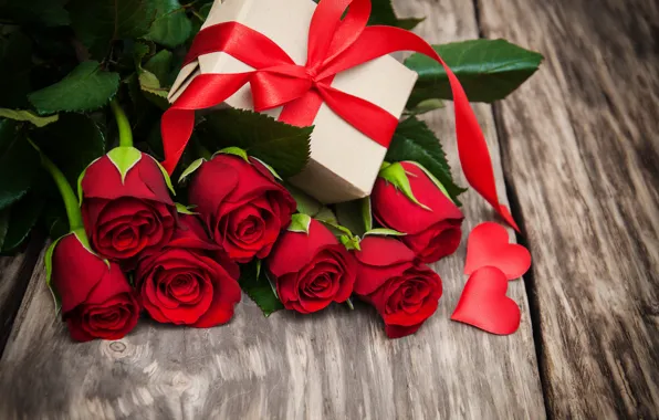 Picture roses, red, love, buds, heart, flowers, romantic, gift, roses, red roses, valentine`s day