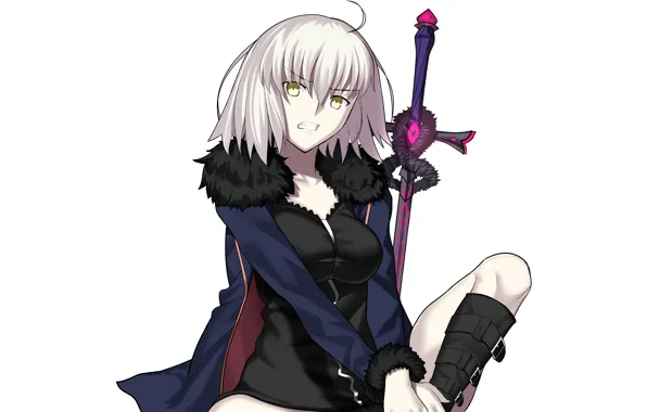 Picture girl, anger, sword, Fate / Grand Order