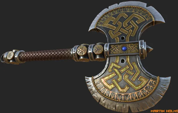 Picture weapons, the game, art, martin holmstrom, Warhammer Axe, warhammer online, Labrys