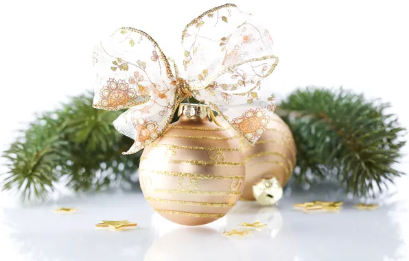 Picture toy, new year, ball, spruce, bow
