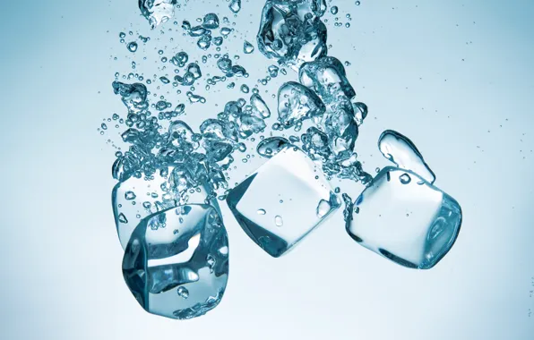 Picture Water, Ice, Cubes, Rendering