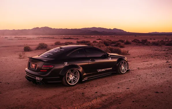 Picture design, style, background, black, desert, Mercedes, car