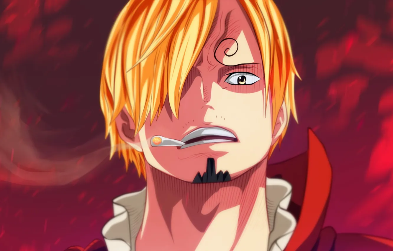 Wallpaper Red One Piece Pirate Smoke Man Cigarette Face Blond Suit Prince Angry Smoker Cook Fury Tie Sanji Images For Desktop Section Syonen Download