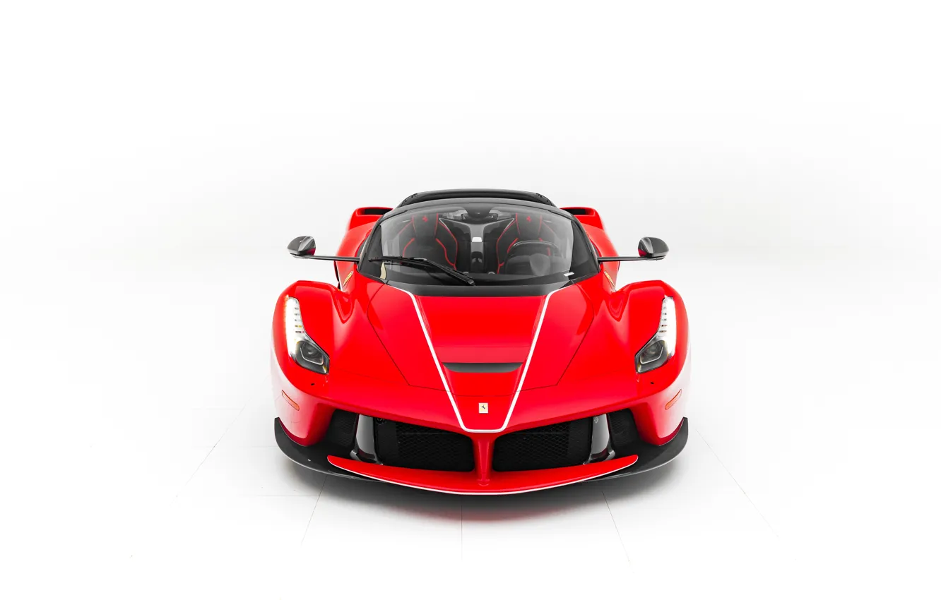 Photo wallpaper Ferrari, Front, White, Scuderia, RED, LaFerrari, Backgraund