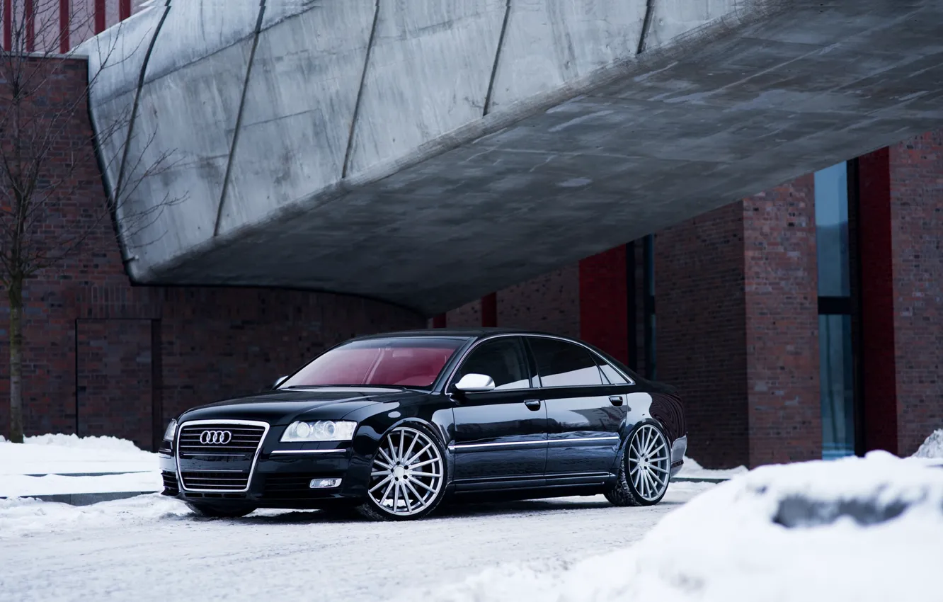 Photo wallpaper Audi, Beautiful, Winter, Black, Snow, VAG