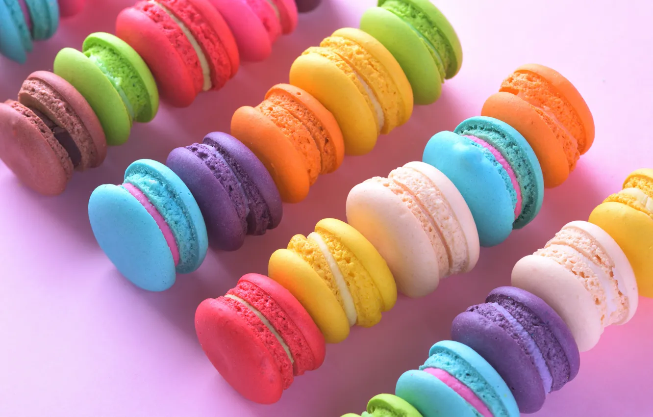 Photo wallpaper colorful, dessert, cakes, sweet, sweet, dessert, macaroon, french, macaron, macaroon