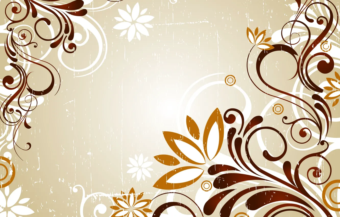 Wallpaper flowers, abstraction, abstract, design, background, vector  graphics images for desktop, section текстуры - download