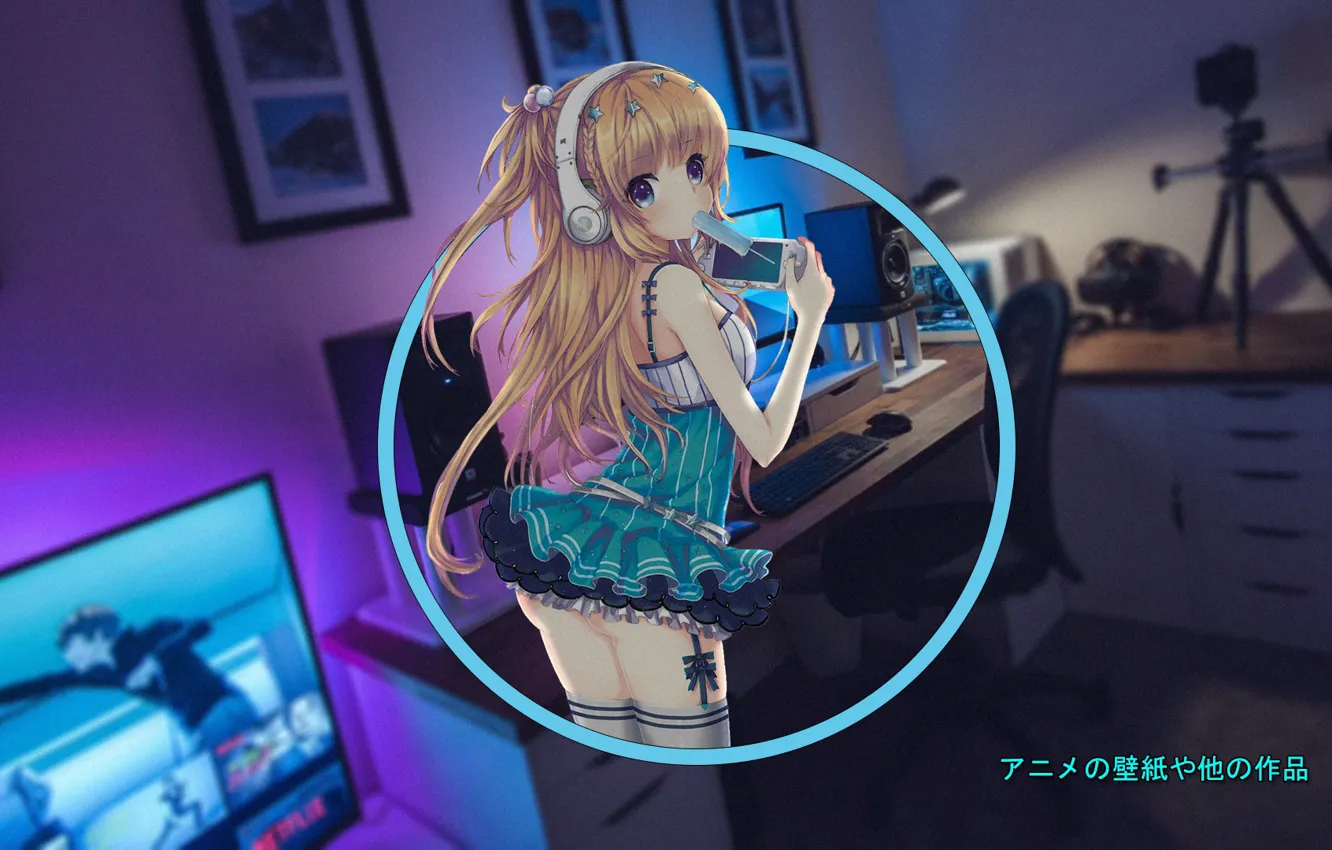 Wallpaper girl, anime, gamers, madskillz, room gamer images for desktop,  section прочее - download