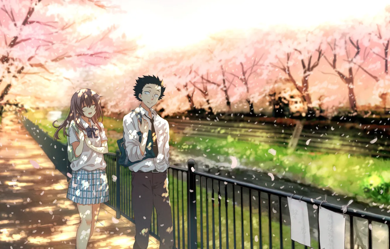 Photo wallpaper Nature, Movie, Manga, Couple, You no katachi, A silent voice, Shouya Ishida, The Shock Nishimiya