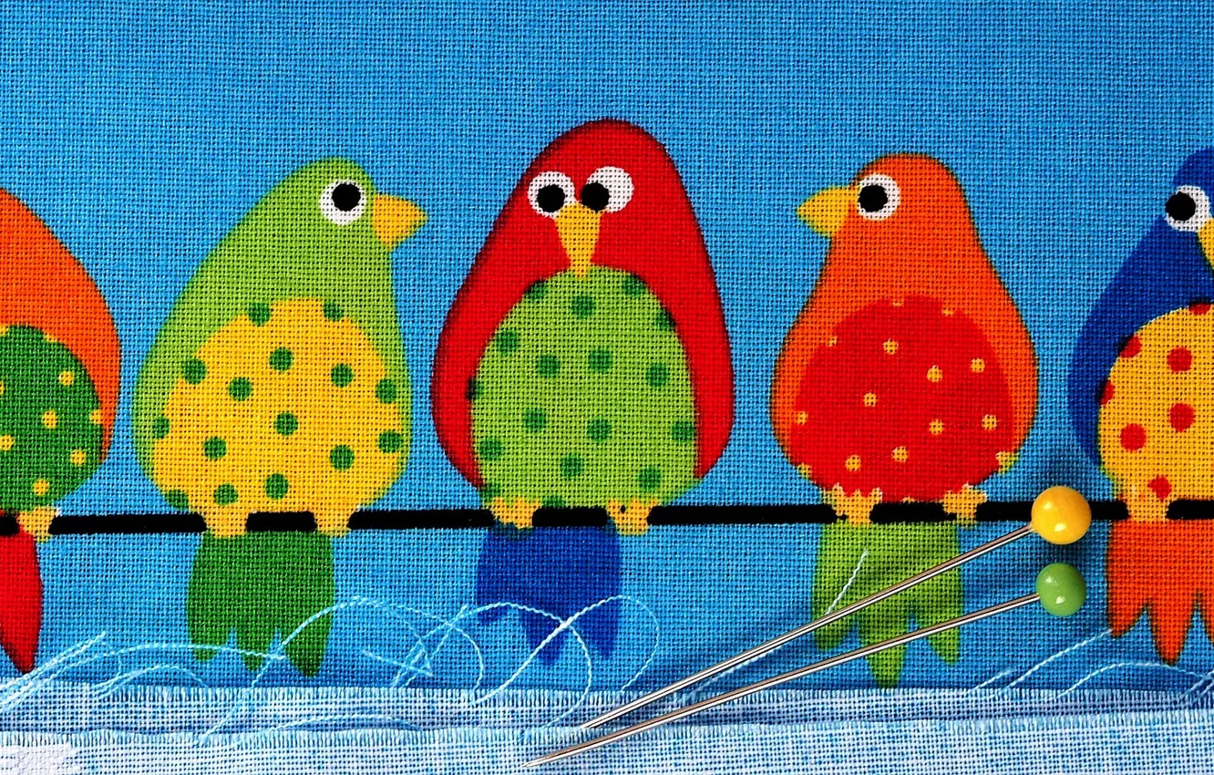 Photo wallpaper macro, birds, mood, matter, spokes, colorful