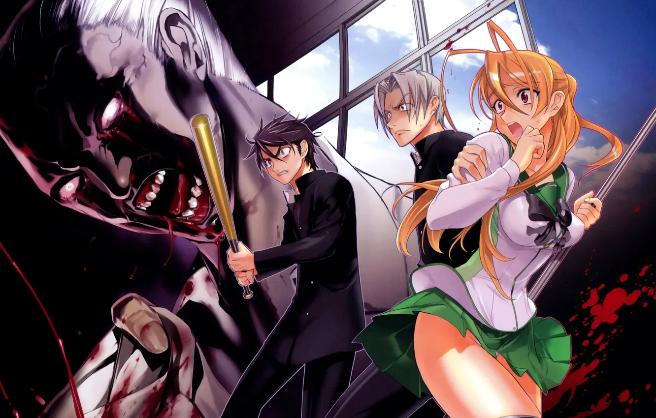 Wallpaper anime, art, zombies, students, highschool of the dead images for  desktop, section сэйнэн - download