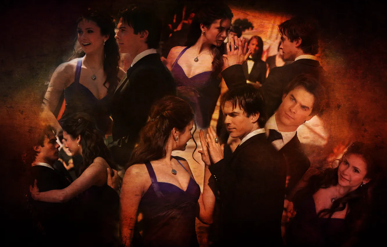 Wallpaper dance, vampire, the series, the vampire diaries, Damon, Elena  Gilbert, a pair of lovers, Damon and Elena images for desktop, section  фильмы - download
