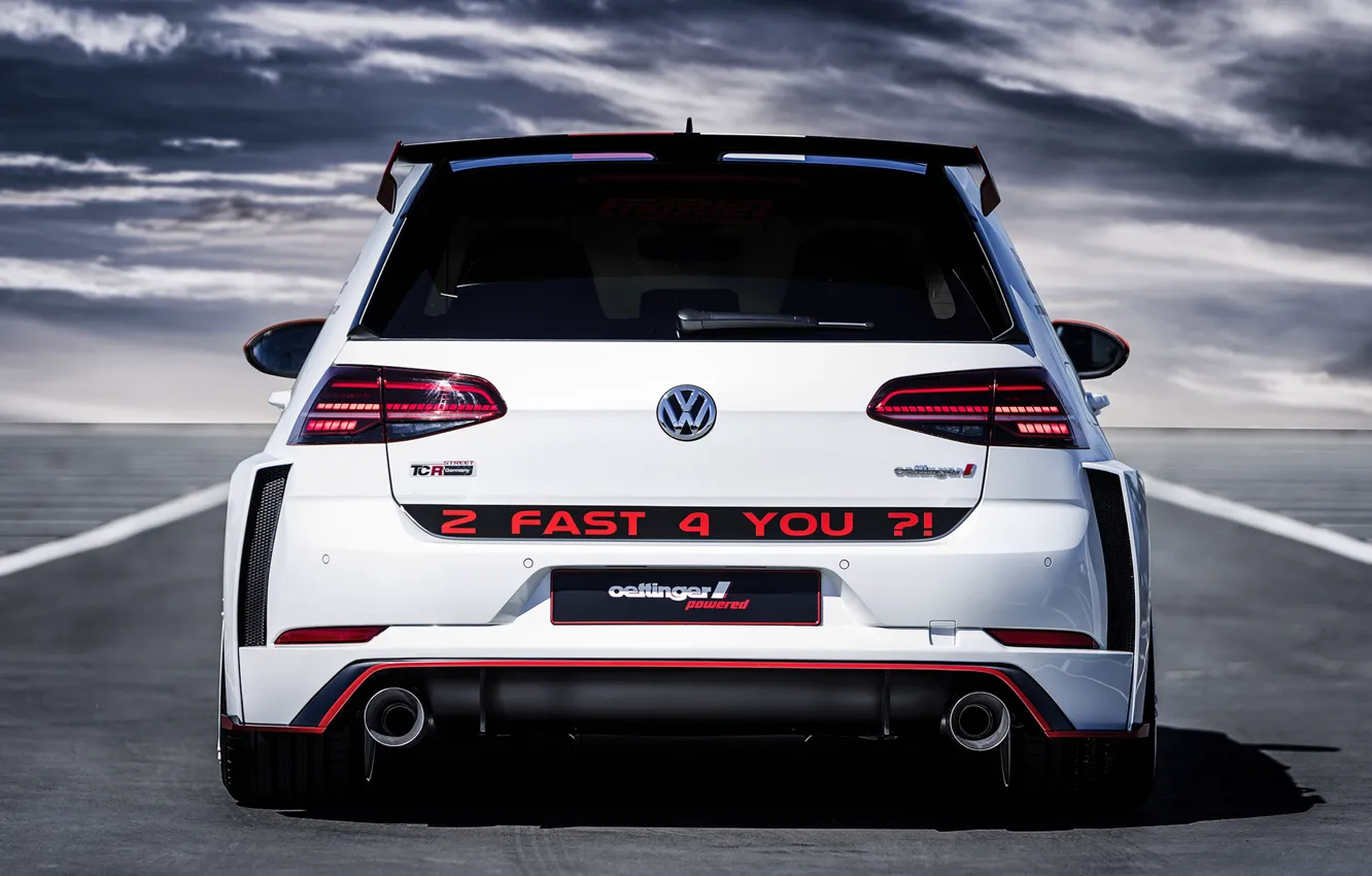 Photo wallpaper Volkswagen, rear view, Golf, GTI, 2018, Oettinger, TCR, Germany Street