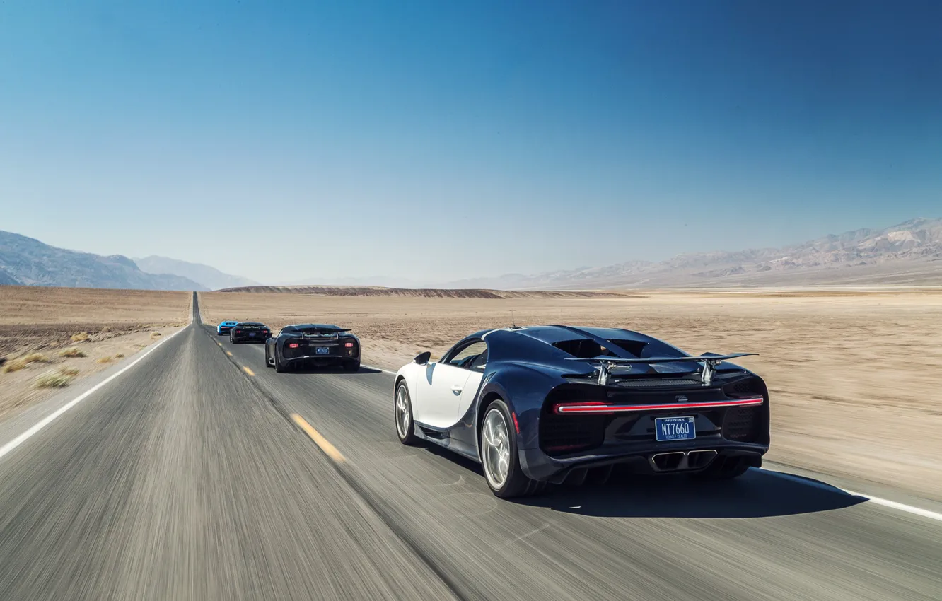 Photo wallpaper car, Bugatti, supercar, desert, race, speed, sand, asphalt, suna, sabaku, Chiron, Bugatti Chiron, Bugatti Chiron …