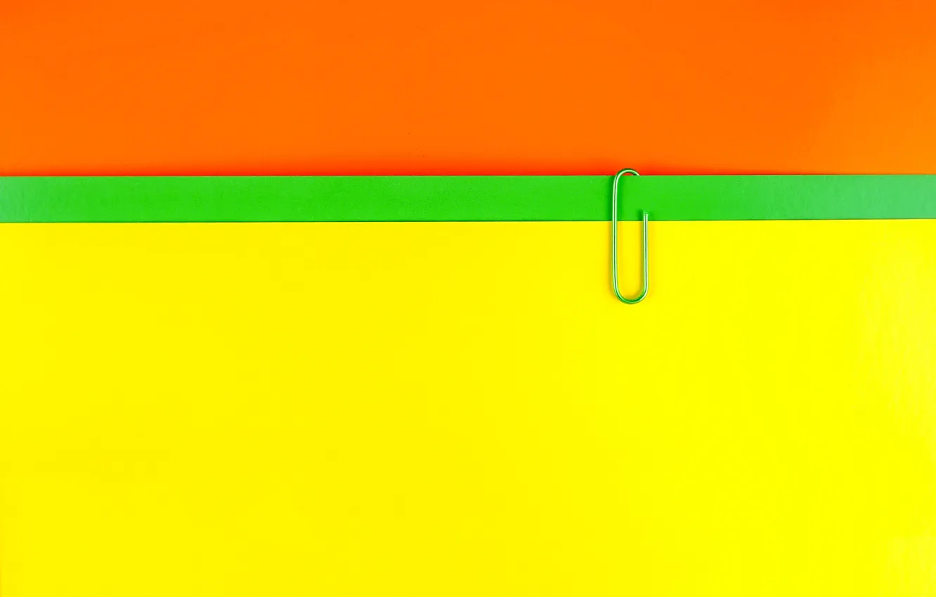 Photo wallpaper macro, orange, paper, yellow, green, clip