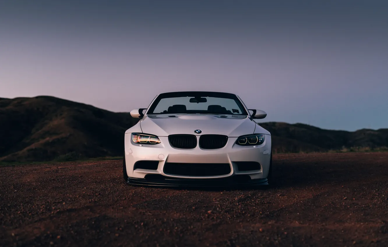 Photo wallpaper BMW, Front, White, E92, Sight, LED