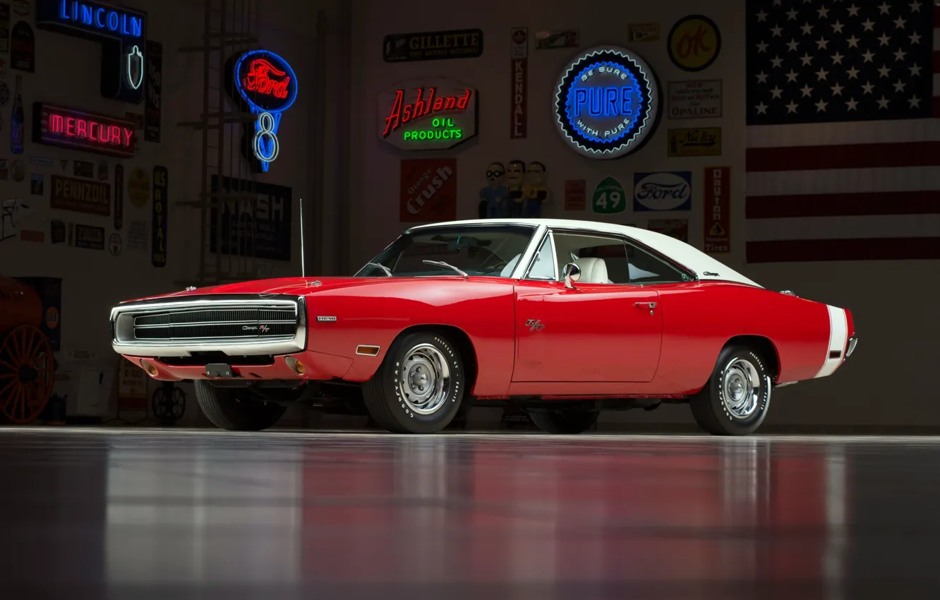 Photo wallpaper Dodge, Red, Hemi, Charger RT