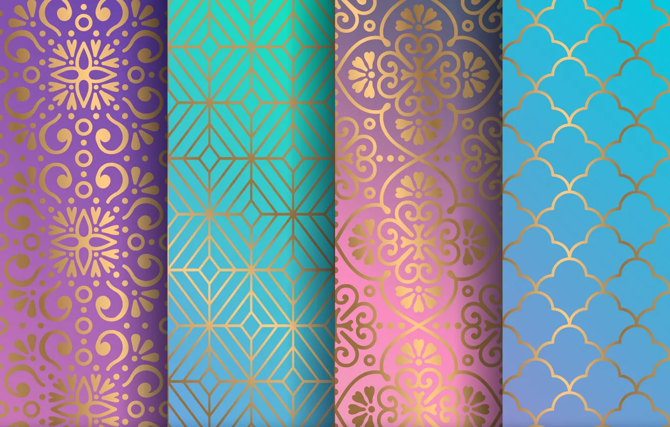 Wallpaper texture, golden, ornament, pattern, floral, seamless images for  desktop, section текстуры - download