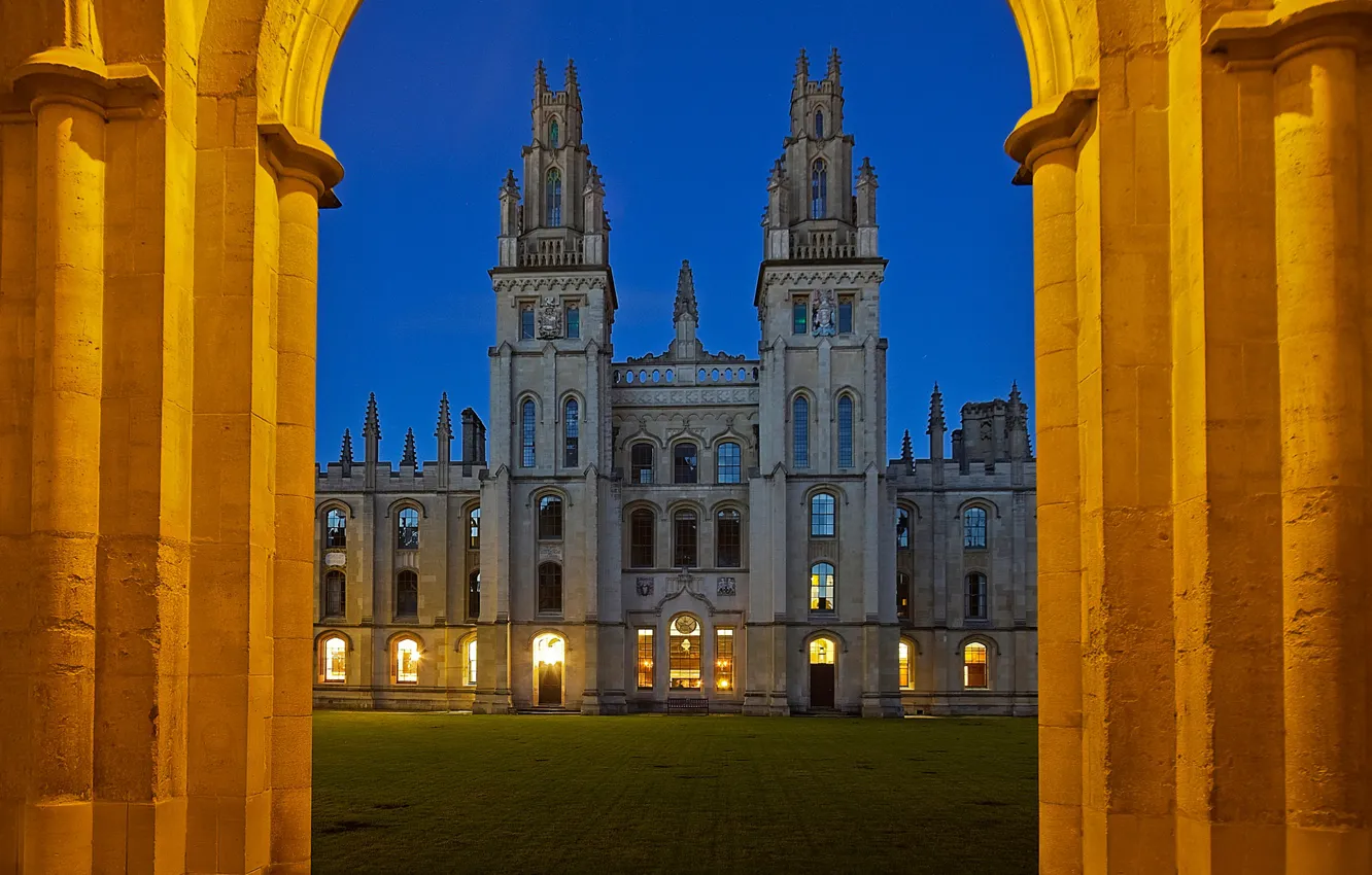 Wallpaper lights, England, University, Oxford, College, Headington images  for desktop, section город - download