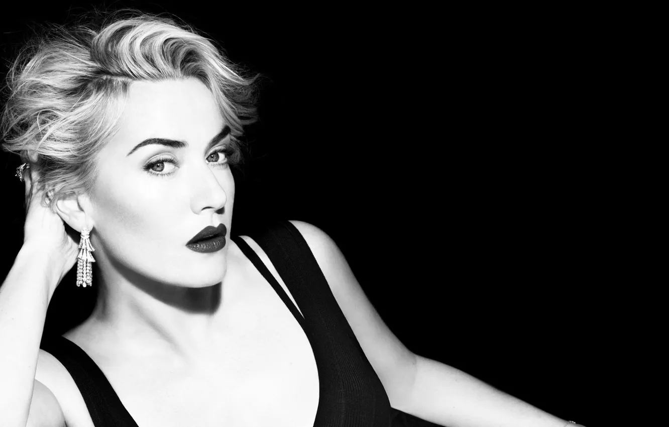 Wallpaper look, pose, actress, black and white, Kate Winslet, Kate Winslet  images for desktop, section девушки - download