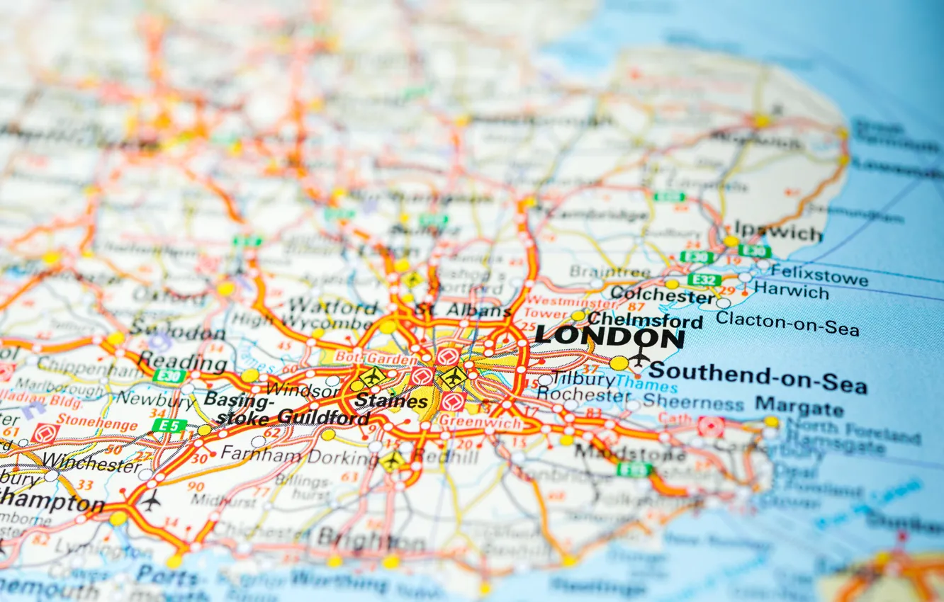 Wallpaper map, London, England images for desktop, section макро - download