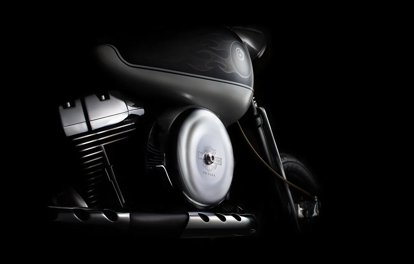 Wallpaper engine, Harley Davidson, cylinders, tank, fine art photography  images for desktop, section мотоциклы - download