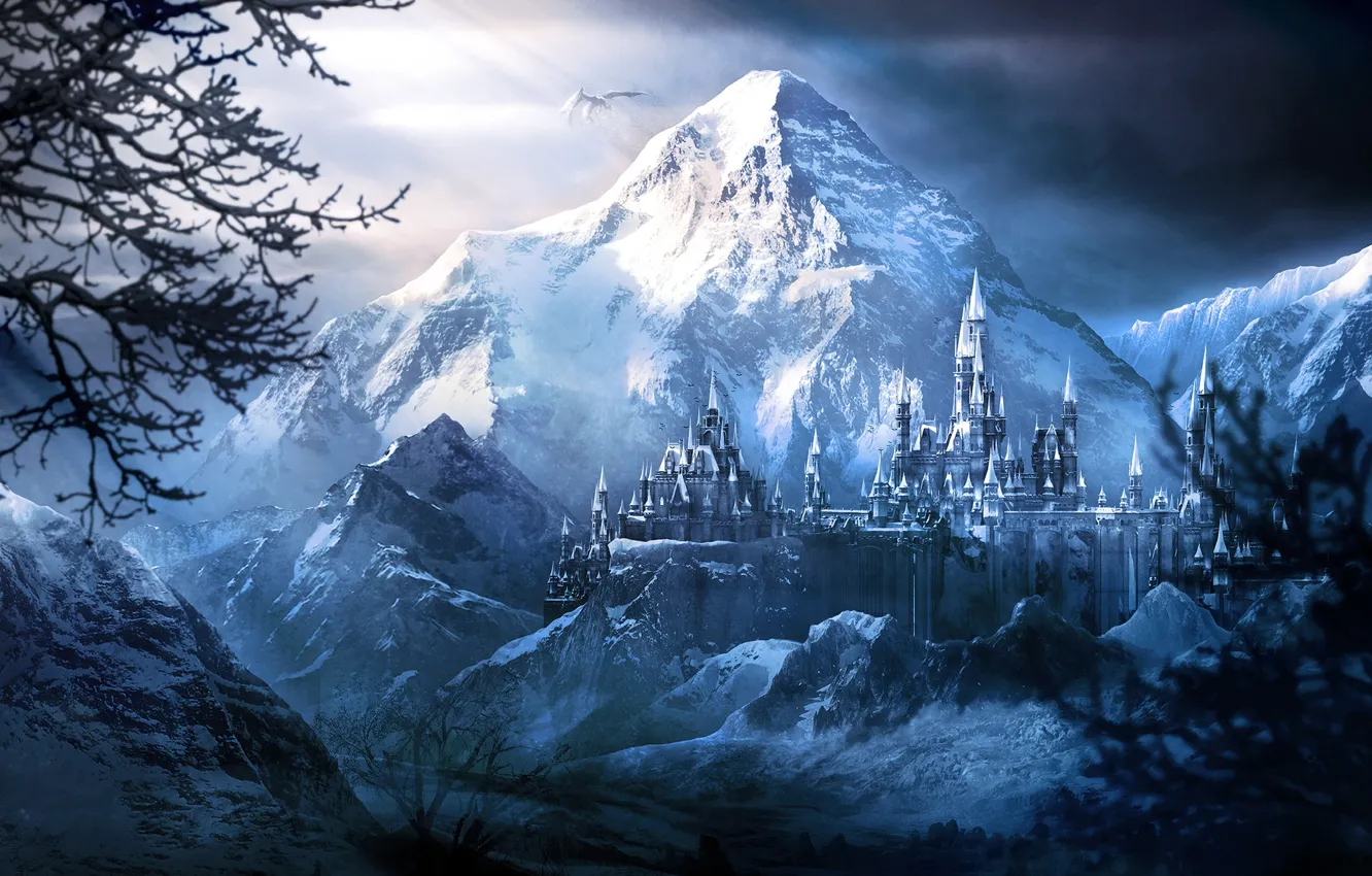 Wallpaper snow, mountains, fortress, Frozen Castle images for desktop,  section фантастика - download