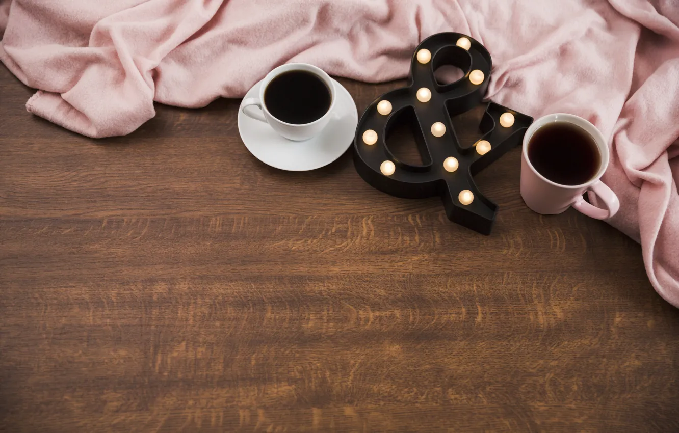 Photo wallpaper love, coffee, pair, Cup, love, two, wood, cup, romantic, coffee