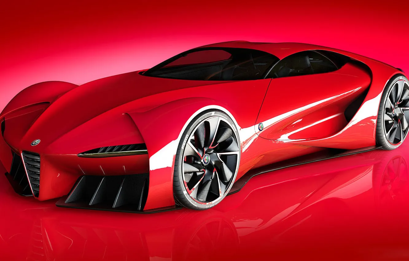 Photo wallpaper Concept, Alfa Romeo, Supercar, Supercar, Sports car, Project, Alfa 6C