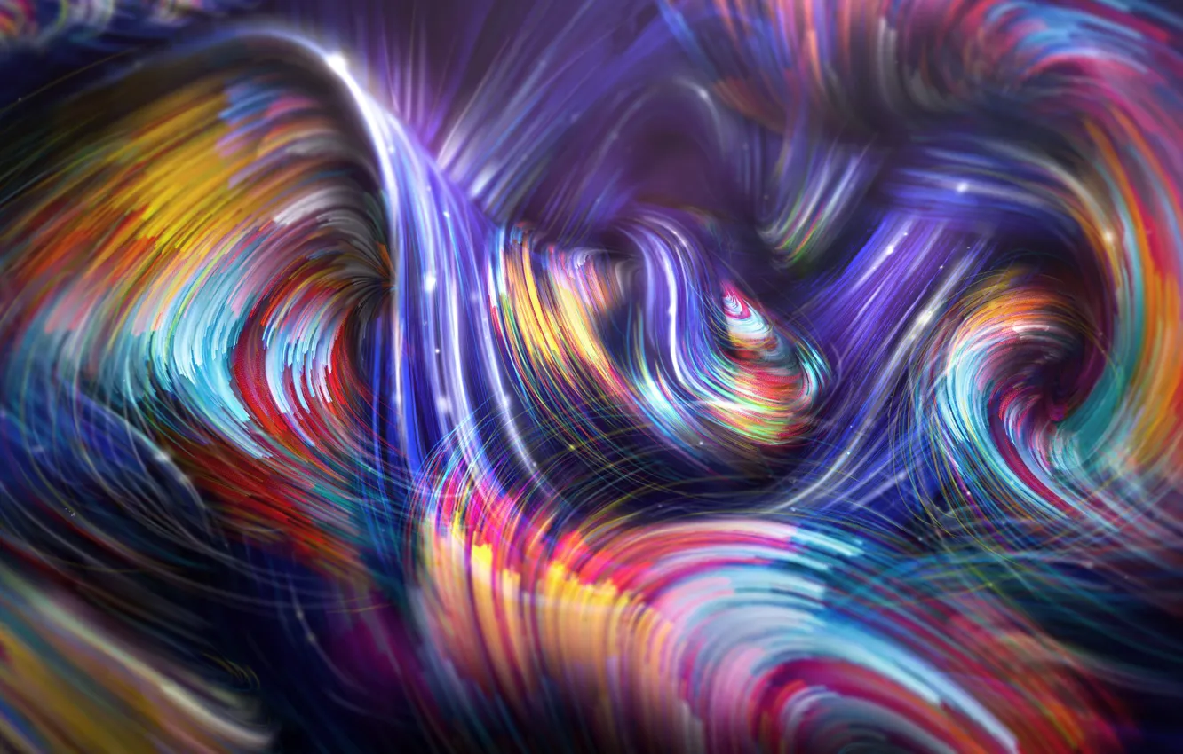 Photo wallpaper wave, line, abstraction, background, colorful, Colorful Spiral Waves