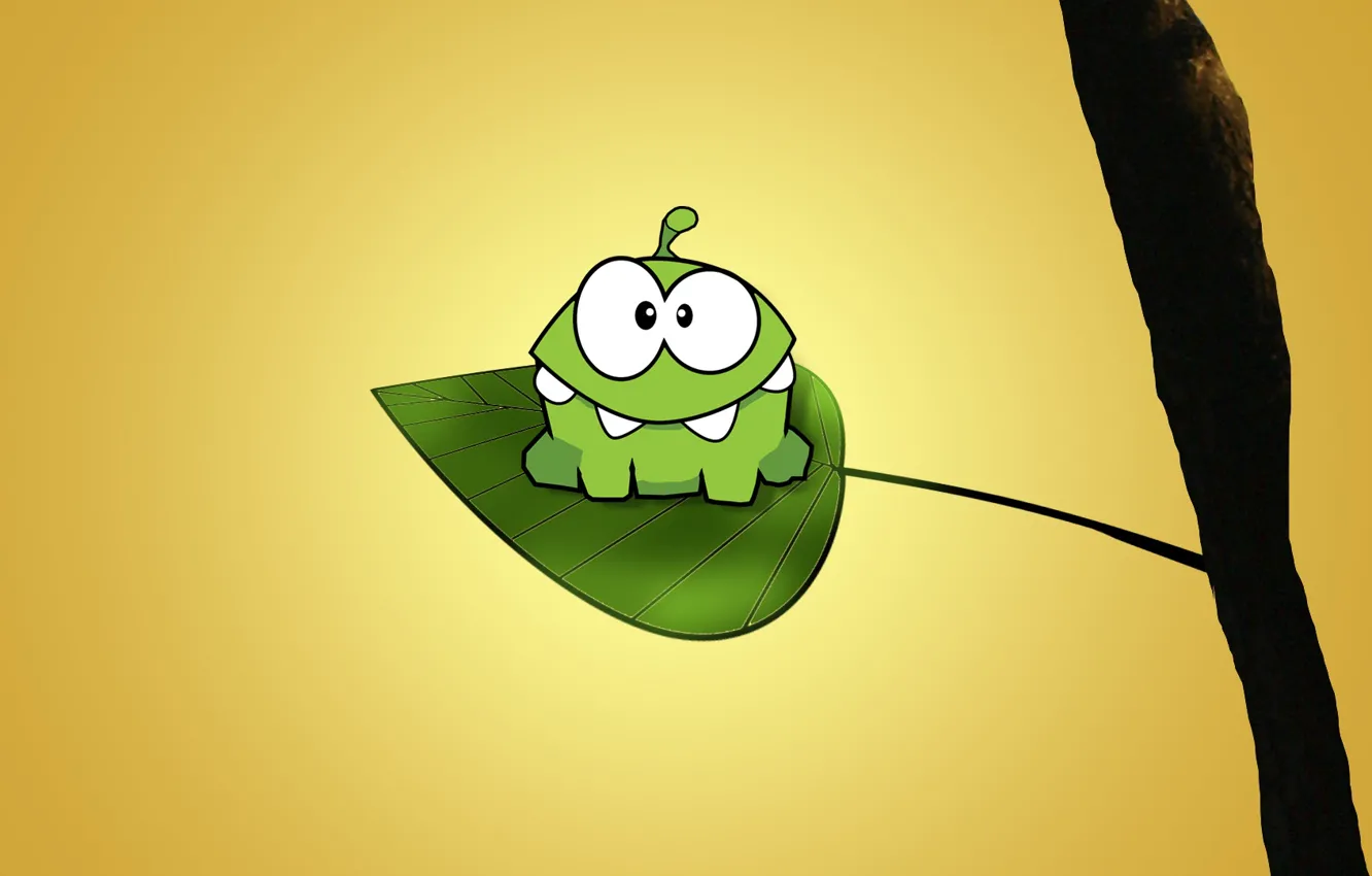 Wallpaper tree, cartoon, figure, graphics, branch, animation, leaf,  picture, on the branch, cartoon, the Wallpapers, Am Dumb, Wallpaper  1920x1080, Om Nom images for desktop, section минимализм - download