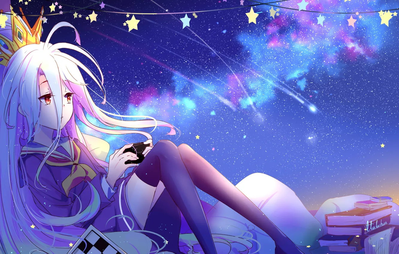 Wallpaper Shiro, No Game No Life, by lluluchwan images for desktop, section  прочее - download